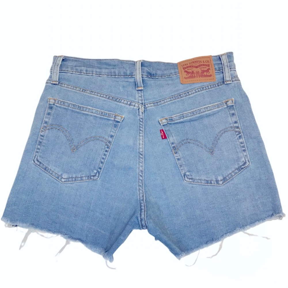 Levi’s High-Rise Frayed Hem Women’s Jean Shorts - 28 - Picture 10 of 13